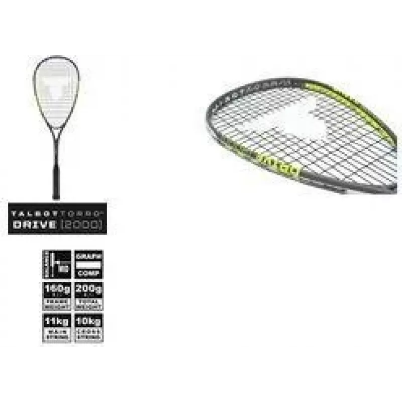 Raquete de squash TALBOT torro Drive 2000, preto/amarelo, Allround-Plus Balanced 251002