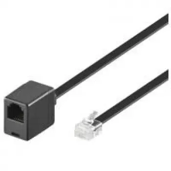 Cabo de extensão modular Wentronic Goobay RJ12 6P6C ficha para conector fêmea, 6 m, preto 68264