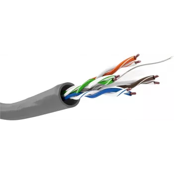 Cabo de instalação de rede Wentronic Goobay CAT 6, U/UTP, cinzento, 100 m - CU, AWG 23/1 (maciço), LSZH 68466