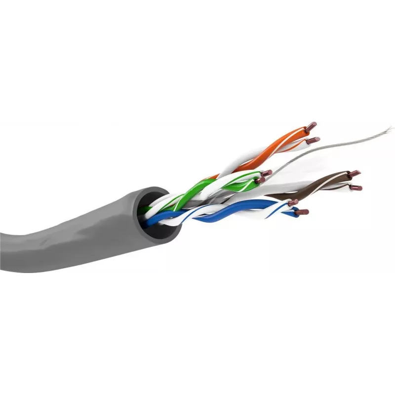 Cabo de instalação de rede Wentronic Goobay CAT 6, U/UTP, cinzento, 100 m - CU, AWG 23/1 (maciço), LSZH 68466