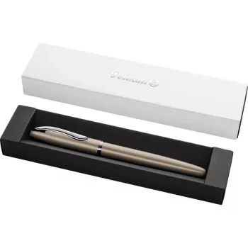 Pelikan Jazz Noble Elegance roller, acabamento taupe, tampa de encaixe, recarga preta média 400197469