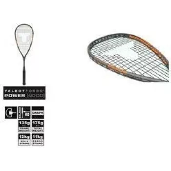 TALBOT TORRO Power 4000 raquete de squash, preto/laranja, equilibrado ofensivo, construção em Y 251004