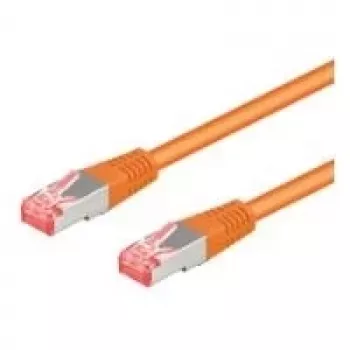 Wentronic Goobay cabo de rede CAT 6, S/FTP (PiMF), laranja, 25 m, LSZH sem halogéneos, cobre (95649)