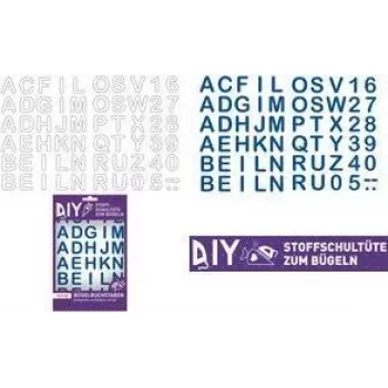 ROTH letras de ferro para cartucho escolar de tecido DIY, branco, alfabeto A-Z, folha 150 x 210 mm, 1 folha 658116