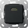 Gira System 55 módulo HDMI, 1 módulo, HDMI Type-A conector fêmea a conector fêmea, preto 566910