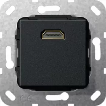Gira System 55 módulo HDMI, 1 módulo, HDMI Type-A conector fêmea a conector fêmea, preto 566910