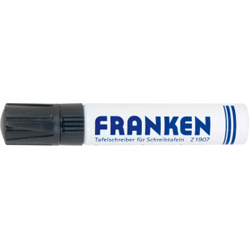 FRANKEN JumboMarker marcador para quadro branco, ponta cunha 4-12 mm, preto, recarregável, apagável a seco, pouco odor, 1 unid. (Z1910 10)
