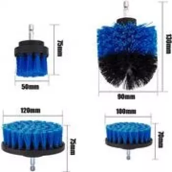 KS TOOLS BT103110 conjunto de escovas de broca, 4 peças, haste sextavada, cerdas de nylon