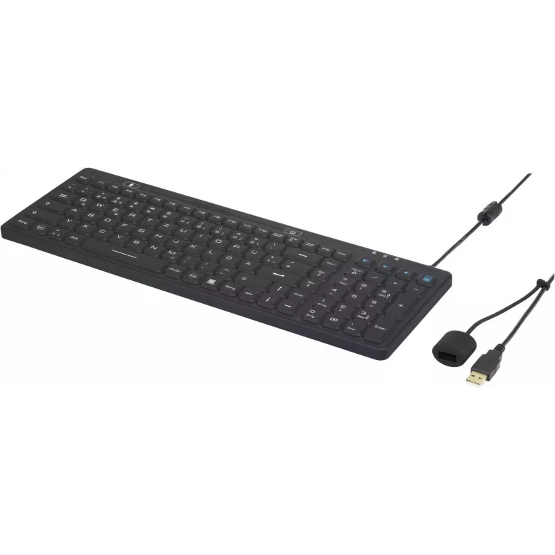 Renkforce teclado USB industrial IP68 preto resistente a salpicos à prova de pó (iM-IKB106-BK)