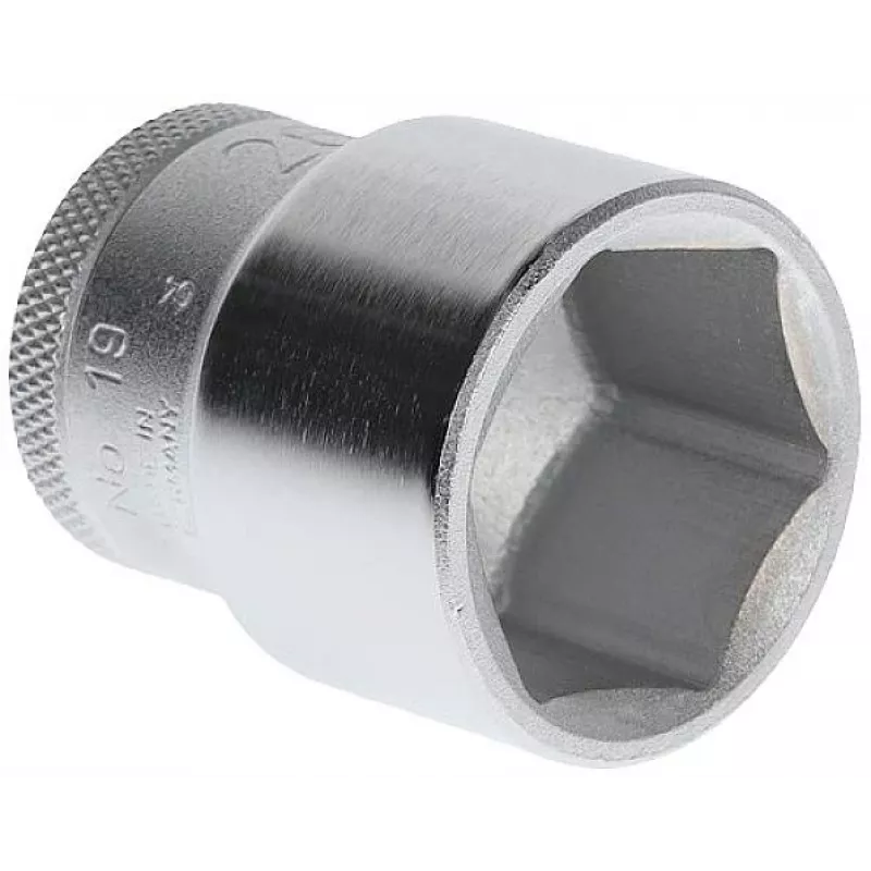 GEDORE chave de caixa sextavada com encaixe de 1/2 polegadas, 26 mm, aço cromo-vanádio, cromado mate 6132070