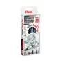Pentel Manga Action conjunto de canetas fineliner, preto, 3 canetas (0,05/0,2/0,8 mm) em estojo MNG3PCS-AC