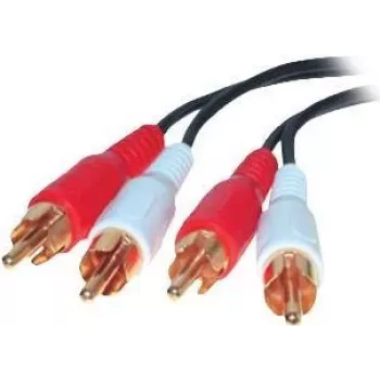 SHIVERPEAKS cabo de áudio 2 x ficha RCA para 2 x ficha RCA, 0,5 m, banhado a ouro, preto BS40501