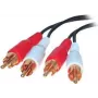 SHIVERPEAKS cabo de áudio 2 x ficha RCA para 2 x ficha RCA, 0,5 m, banhado a ouro, preto BS40501