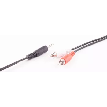 SHIVERPEAKS BASIC-S cabo de áudio, 2 x ficha RCA para ficha jack 3,5 mm, 2,5 m, estéreo, preto BS30832-2.5