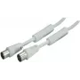 SHIVERPEAKS Cabo coaxial IEC 169-2 5,0 m, macho para fêmea, Branco, niquelado BS80205-128