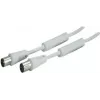 SHIVERPEAKS Cabo coaxial IEC 169-2 5,0 m, macho para fêmea, Branco, niquelado BS80205-128