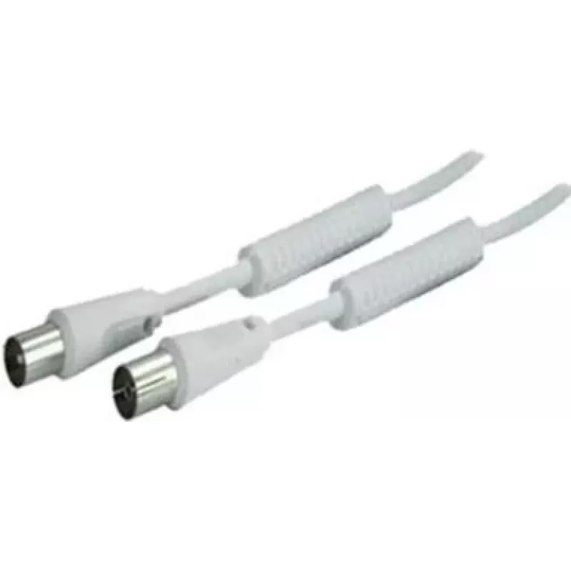 SHIVERPEAKS Cabo coaxial IEC 169-2 5,0 m, macho para fêmea, Branco, niquelado BS80205-128