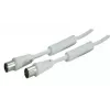 SHIVERPEAKS Cabo coaxial IEC 169-2 5,0 m, macho para fêmea, Branco, niquelado BS80205-128
