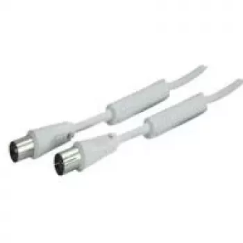 SHIVERPEAKS Cabo coaxial de antena IEC 169-2 10m, macho para fêmea, niquelado, Branco (BS80208-128)