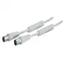 SHIVERPEAKS Cabo coaxial de antena IEC 169-2 10m, macho para fêmea, niquelado, Branco (BS80208-128)