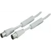 SHIVERPEAKS Cabo coaxial de antena IEC 169-2 10m, macho para fêmea, niquelado, Branco (BS80208-128)