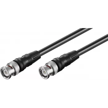 Wentronic Goobay Cabo de ligação BNC, Preto, 3 m - macho BNC a macho BNC, coaxial 75 Ohm 50089