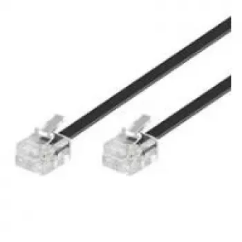 Wentronic Goobay Cabo de ligação modular, Preto, 15 m - macho RJ11/RJ14 (6P4C) a macho RJ11/RJ14 (6P4C) 50320