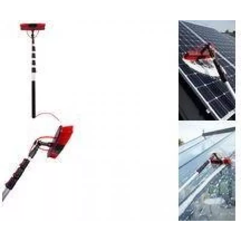 IWH Escova de limpeza para painel solar com haste telescópica, ligação de mangueira e depósito de champô, 3,5 m 00205
