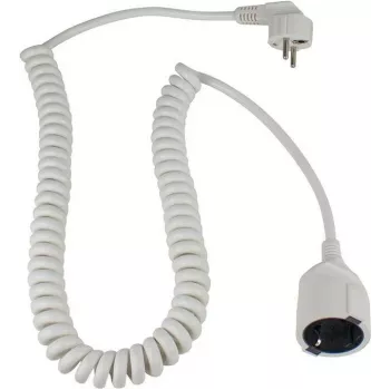 AS SCHWABE Cabo espiral Schuko, Branco (70426)