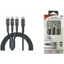 IWH Cabo de carregamento USB USB-C, Micro-USB, Apple Lightning, 1,2 m, Preto 019057