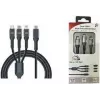 IWH Cabo de carregamento USB USB-C, Micro-USB, Apple Lightning, 1,2 m, Preto 019057
