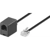 Wentronic Goobay cabo de extensão modular, RJ11/RJ14 (6P4C) ficha macho para conector fêmea RJ11, 15 m, preto 68258