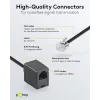 Wentronic Goobay cabo de extensão modular, RJ11/RJ14 (6P4C) ficha macho para conector fêmea RJ11, 15 m, preto 68258