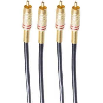 shiverpeaks BASIC-S cabo de áudio 2x RCA para 2x RCA, 5,0 m, preto BS40225