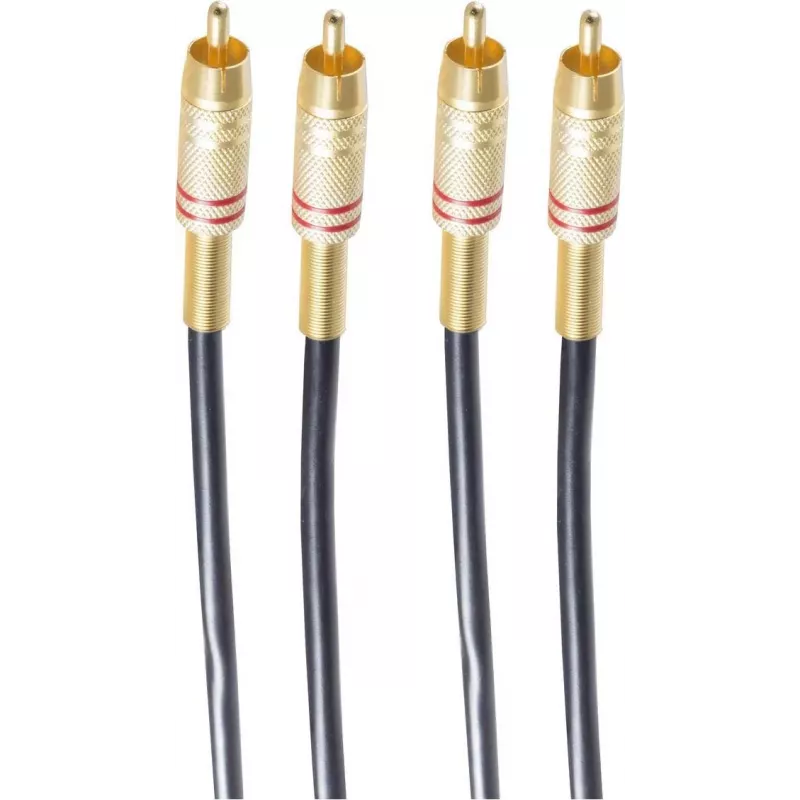 shiverpeaks BASIC-S cabo de áudio 2x RCA para 2x RCA, 5,0 m, preto BS40225