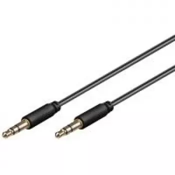 Wentronic Goobay cabo de ligação jack 3,5 mm, 1,5 m, estéreo, banhado a ouro, preto 69106