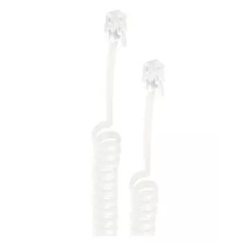 Shiverpeaks cabo de ligação para auscultador telefónico, ficha macho RJ10 4P4C para ficha macho RJ10 4P4C, contactos banhados a ouro, 2 m, branco (BS70132)