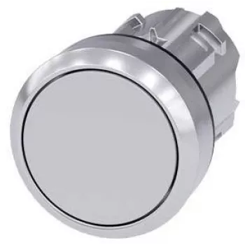 Siemens SIRIUS ACT elemento frontal de botão de pressão, metal, alto brilho, cinzento (3SU1050-0AB80-0AA0)