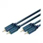 ClickTronic Casual Series cabo de áudio RCA 2x ficha macho RCA para 2x ficha macho RCA 10m duplamente blindado coaxial preto