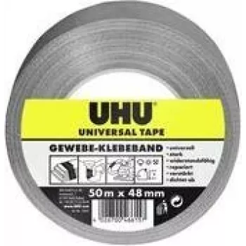 UHU fita têxtil universal, 48 mm x 50 m, cinzento, extra forte, revestida a poliéster, 1 rolo 46615