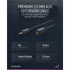 CLICKTRONIC cabo de extensão de áudio MP3 ficha macho jack estéreo 3,5mm para conector fêmea 1,5m preto