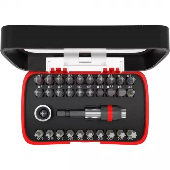 fischer 559121 conjunto de 32 pontas de chave de fendas (Phillips, Pozidriv, fenda, Torx Plus)