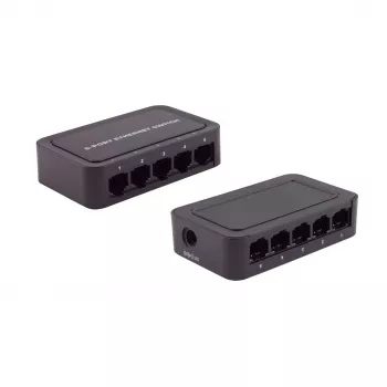 SHIVERPEAKS BS08-01110 switch de secretária não gerido Fast Ethernet de 5 portas, 10/100 Mbps, preto