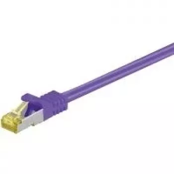 Wentronic cabo bruto Cat.7 RJ-45 para RJ-45, 1 m, S/FTP, banhado a ouro, 10 Gbps, 600 MHz, preto 91591