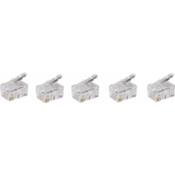 SHIVERPEAKS BASIC-S ficha macho modular RJ10 4P4C, não blindada, contactos banhados a ouro, transparente, 1 unidade BS72039-5