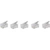 SHIVERPEAKS BASIC-S ficha macho modular RJ10 4P4C, não blindada, contactos banhados a ouro, transparente, 1 unidade BS72039-5