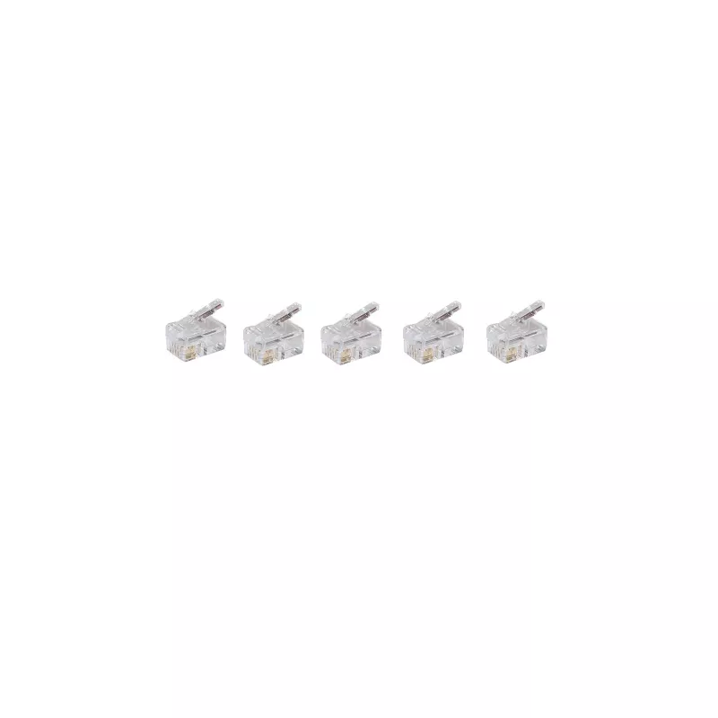 SHIVERPEAKS BASIC-S ficha macho modular RJ10 4P4C, não blindada, contactos banhados a ouro, transparente, 1 unidade BS72039-5