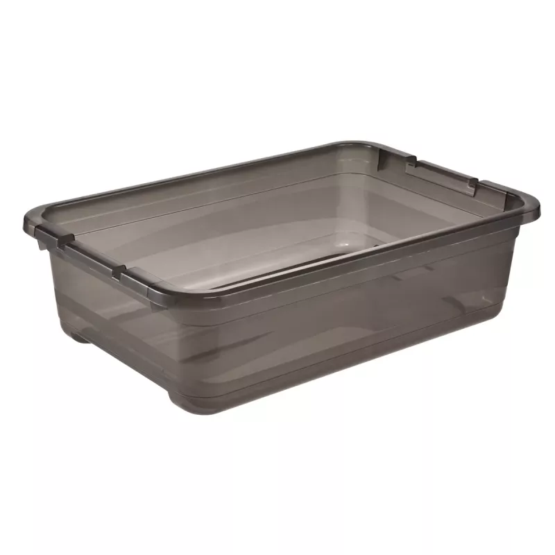 keeeper Caixa de arrumação Cornelia, 28 litros, cinzento cristal transparente, com tampa, fecho deslizante 1042982700000