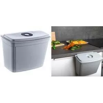 keeeper Milan Cesto de lixo de cozinha suspenso 4L, Nordic Grey, com tampa, PP 1031213000000