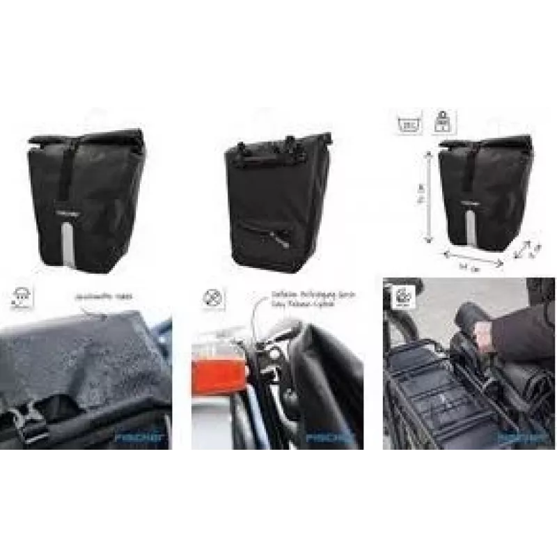 FISCHER PLUS Emendo Saco de bicicleta impermeável com costuras soldadas e fixação segura 115808